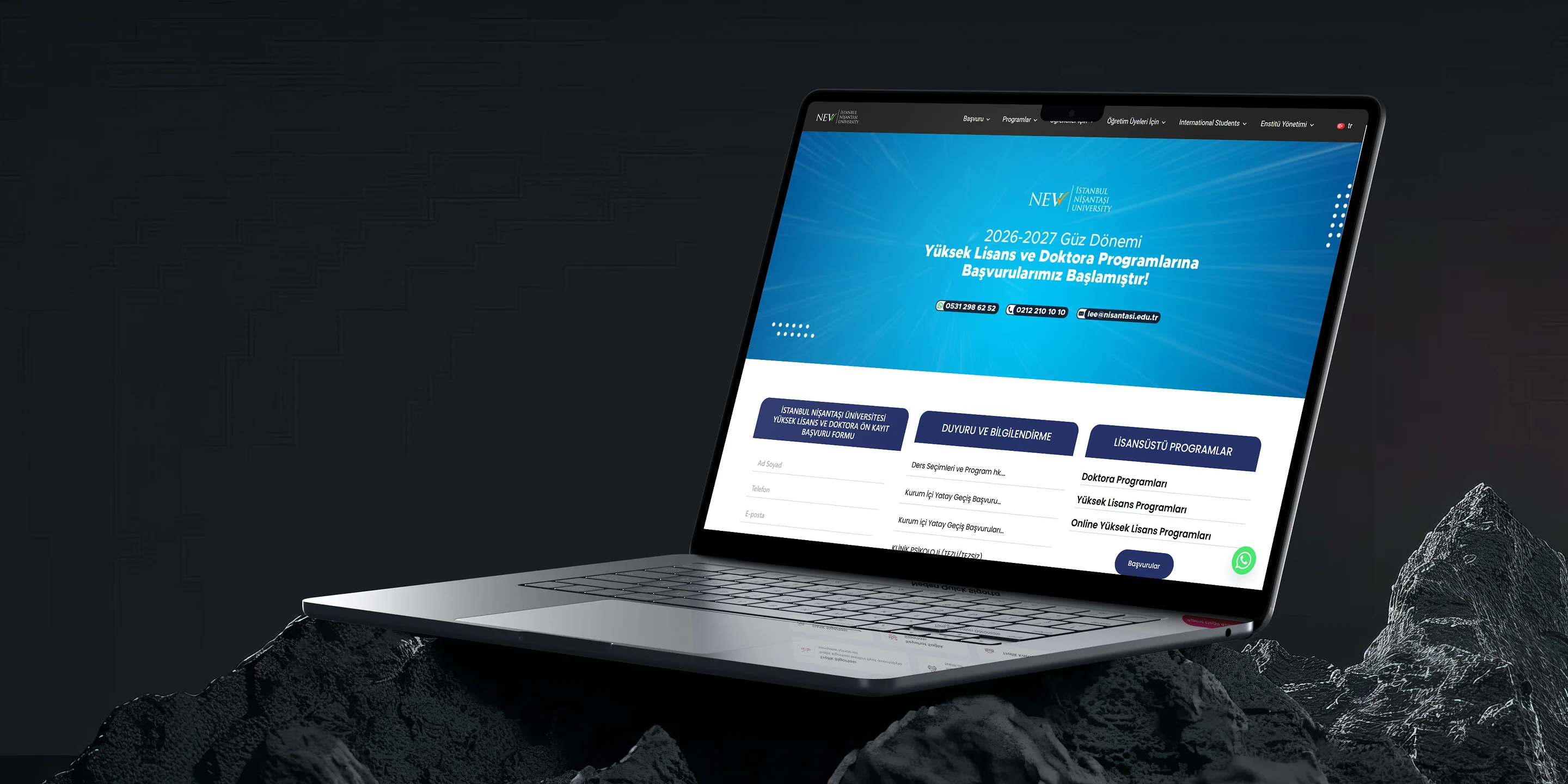 Graduate School website on a laptop