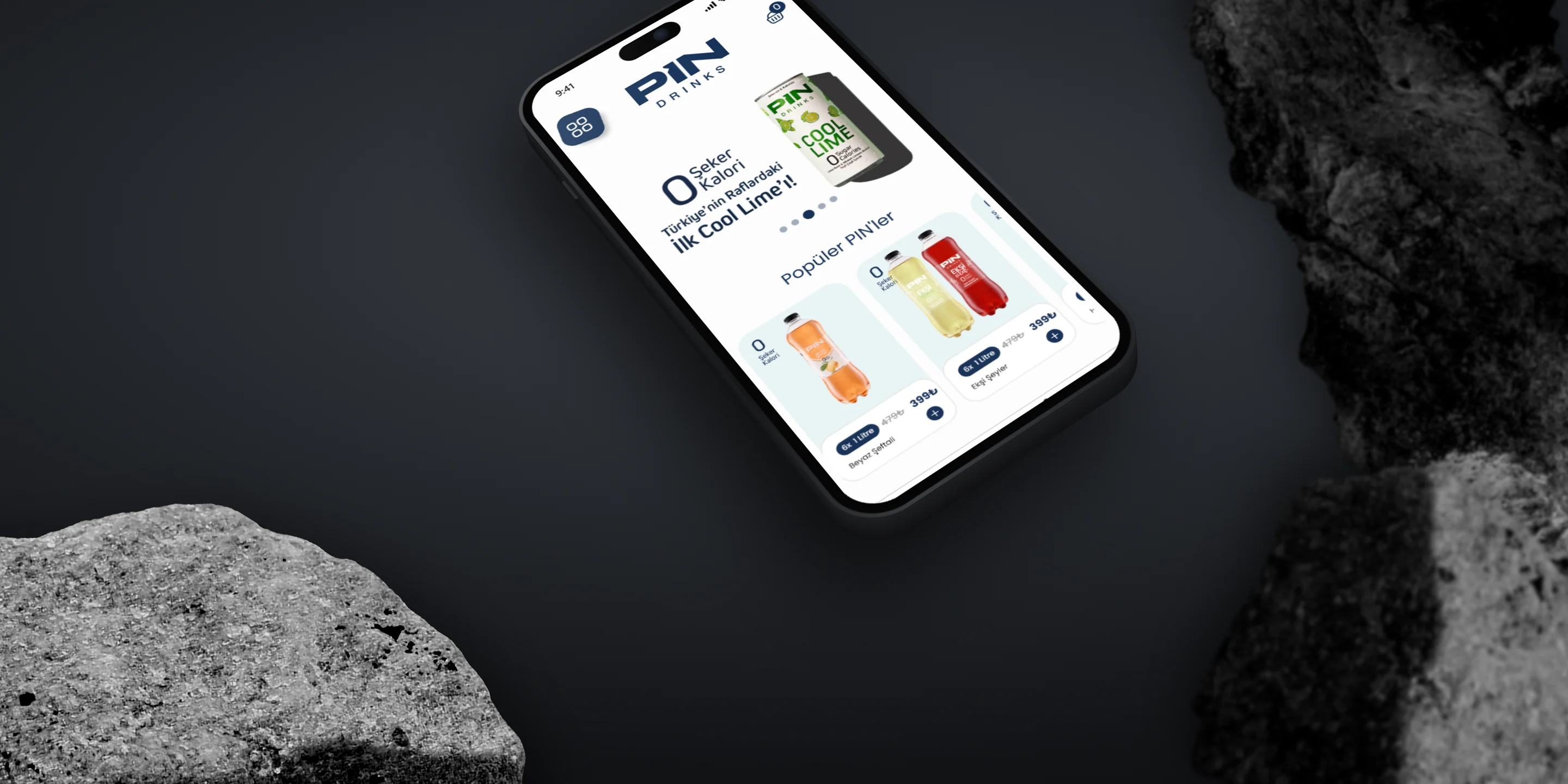 Pin Drinks mobil sitesi iPhone ekranında